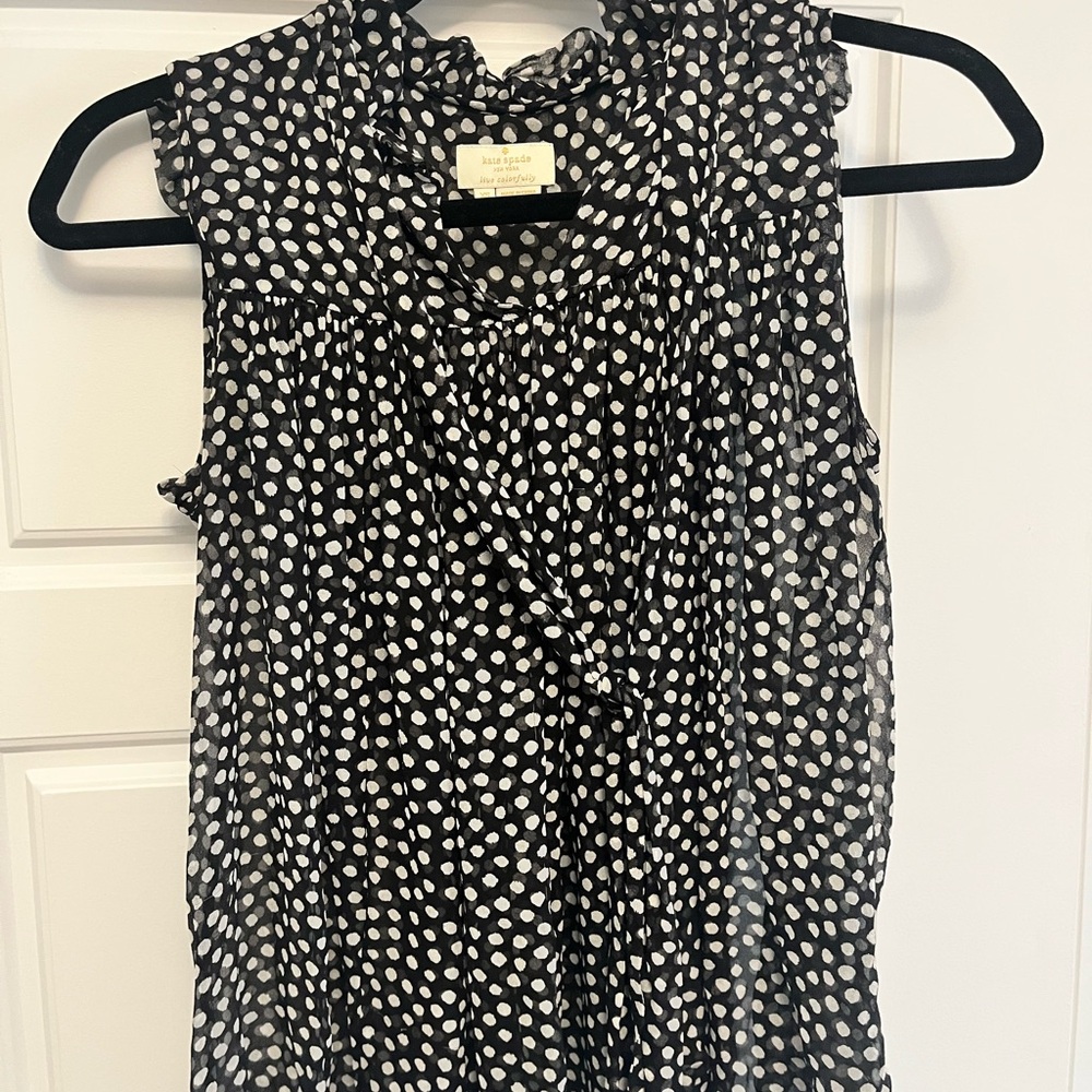 kate spade Black and White Polka Dot Sleeveless Camisole